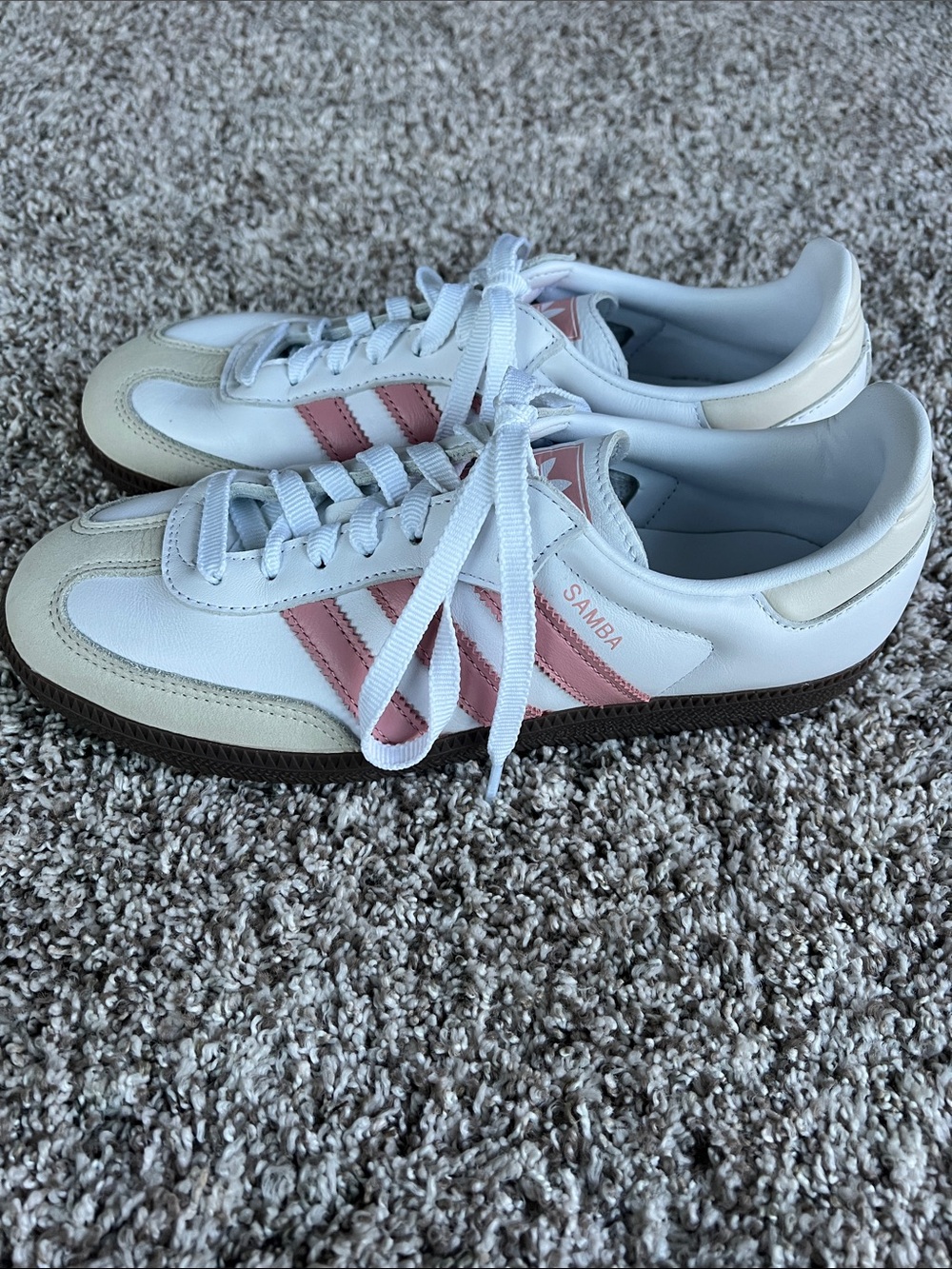 NWOT Adidas Women's Samba OG Sneakers in White Wonder Mauve Size 8.5 - Picture 4 of 10